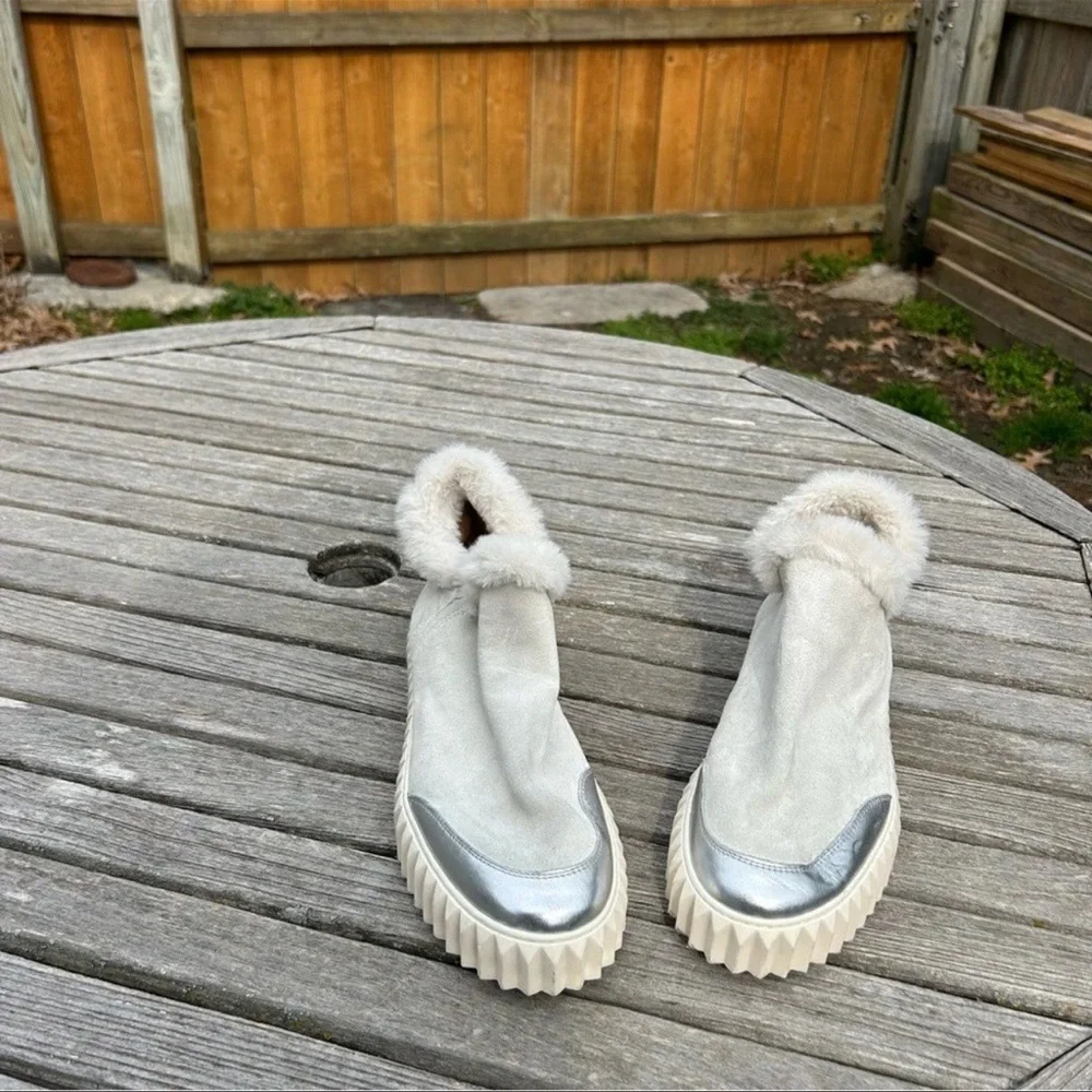 Voile Blanche‎ Luna Leather Fur Trim Sneaker Bootie Boots Size 40 / Size 10